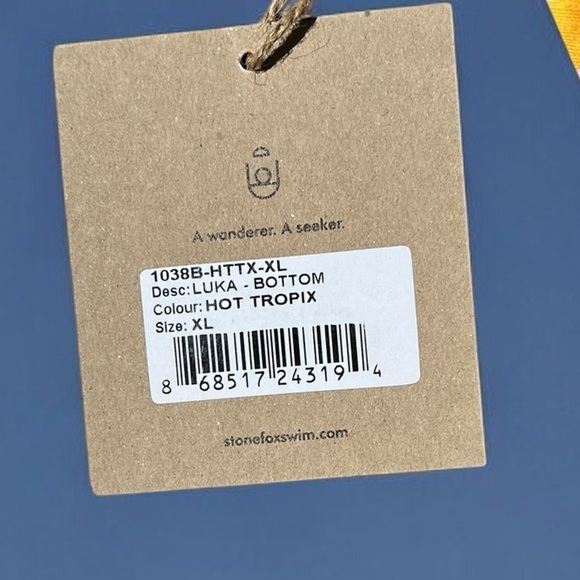 🌻NEW w.tag! REVOLVE Stone Fox Swim Hot Tropix Luka Cheeky Bikini Bottom Size XL - Picture 9 of 9
